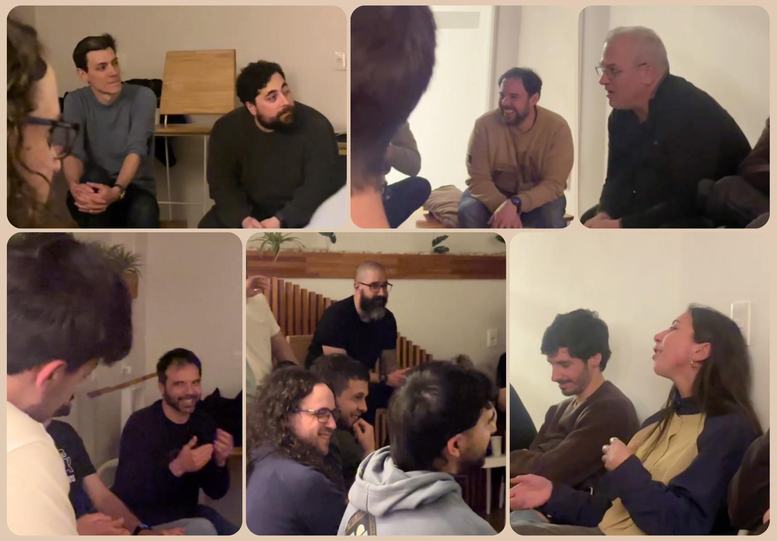 Escenas de una masticada: personas sentadas conversando